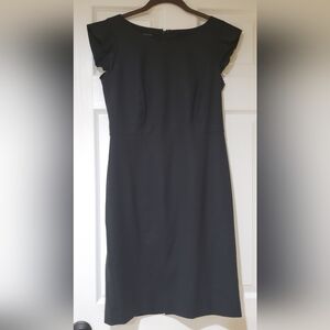 Talbots itlalian flannel black pencil dress size 4 Petite